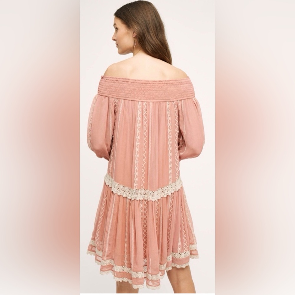Anthropologie Floreat Orchard
Lace shift Dress Boho
Crochet Off Shoulder - Picture 3 of 8